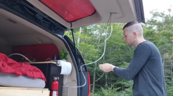 Arslan turned his car into a campervan