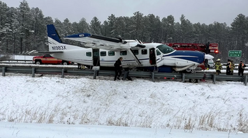 A plane made a "hard landing" on a highway in Virginia with 7 passengers on board