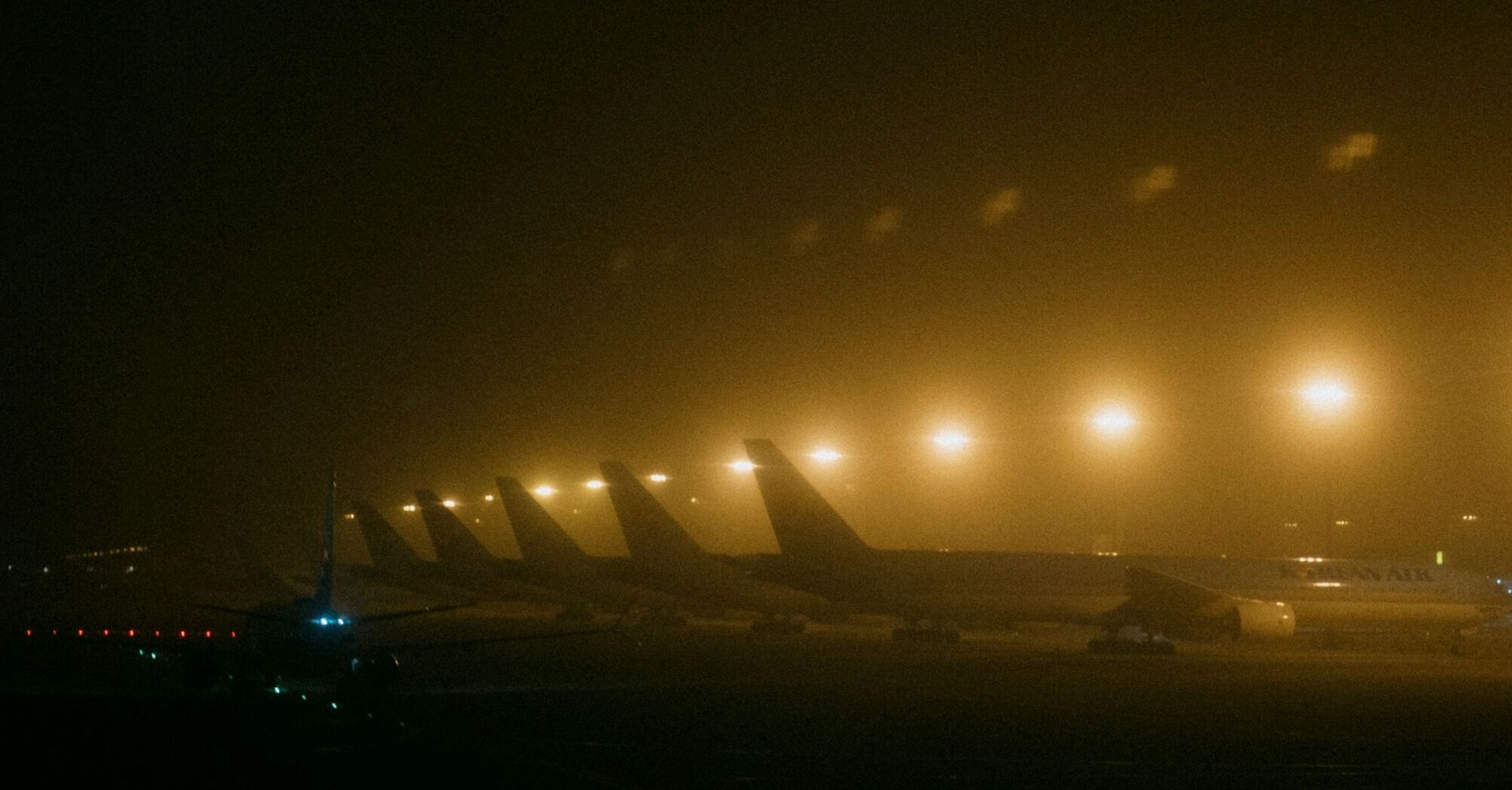 A foggy night at the Seoul Incheon Airport