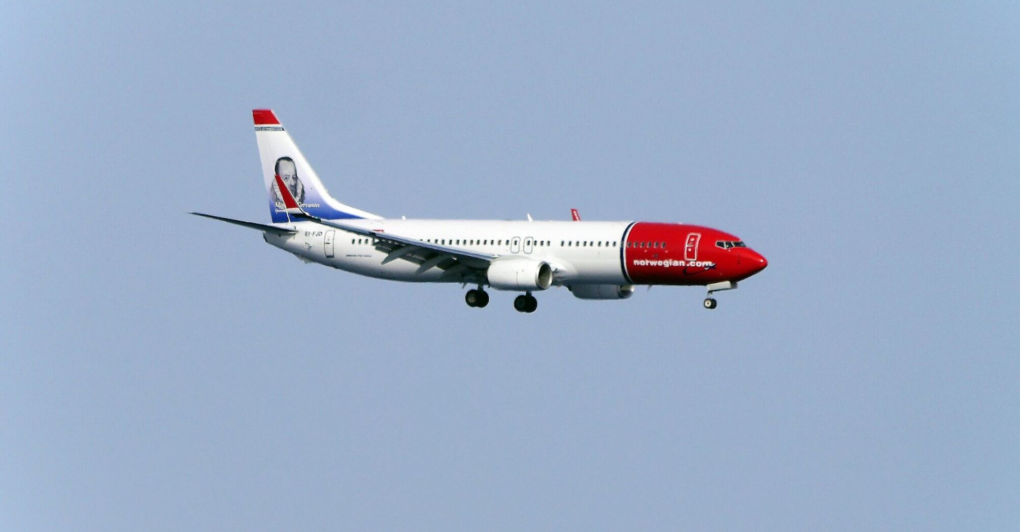 Norwegian Air Lines plane in flight