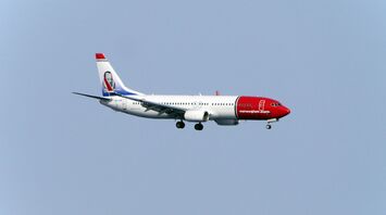 Norwegian Air Lines plane in flight