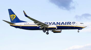 Ryanair plane flying