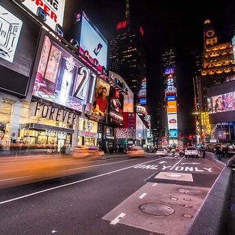 Times Square --- the heart of Manhattan.