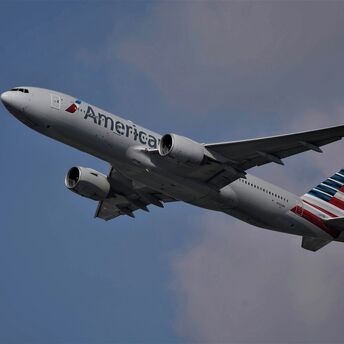 American Airlines plane in flight