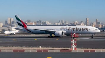Emirates Airlines plane ready to take off