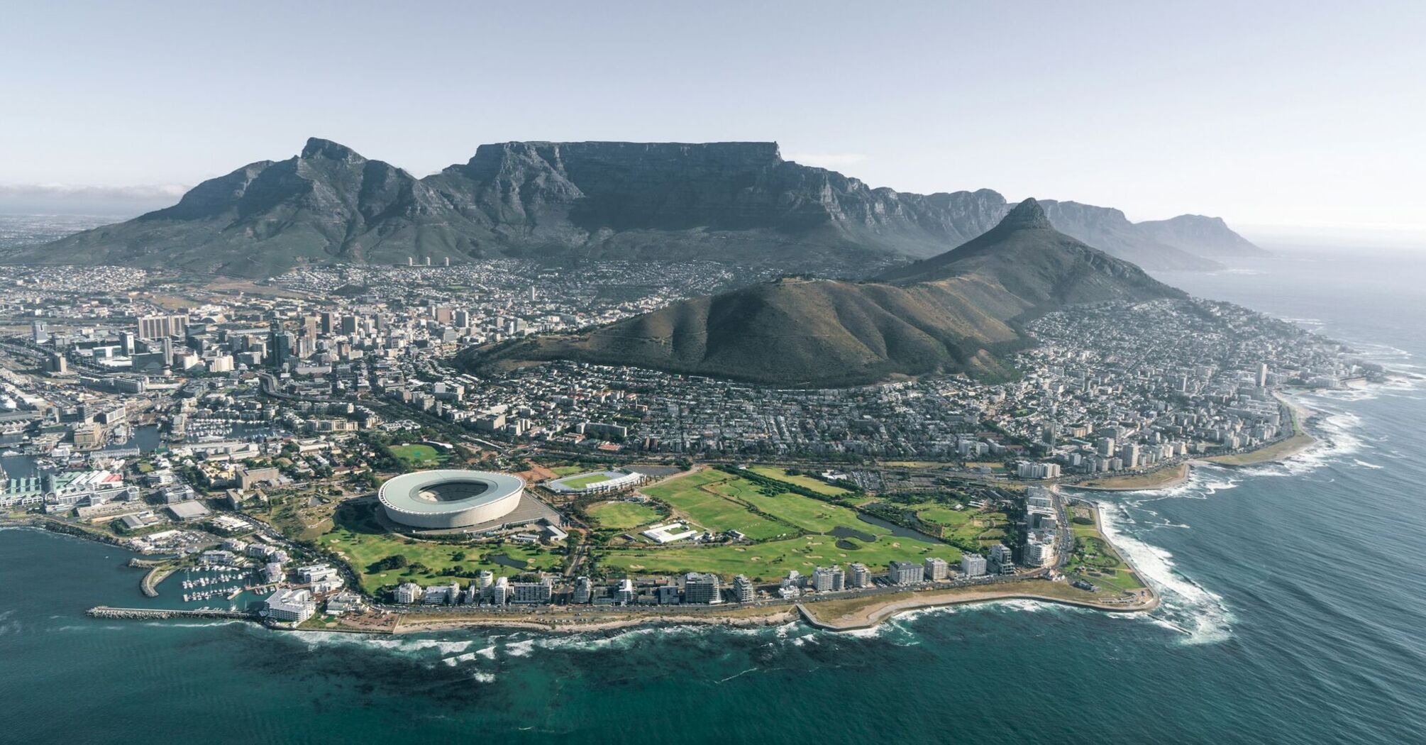 Helicopter view at Cape Town, South Africa