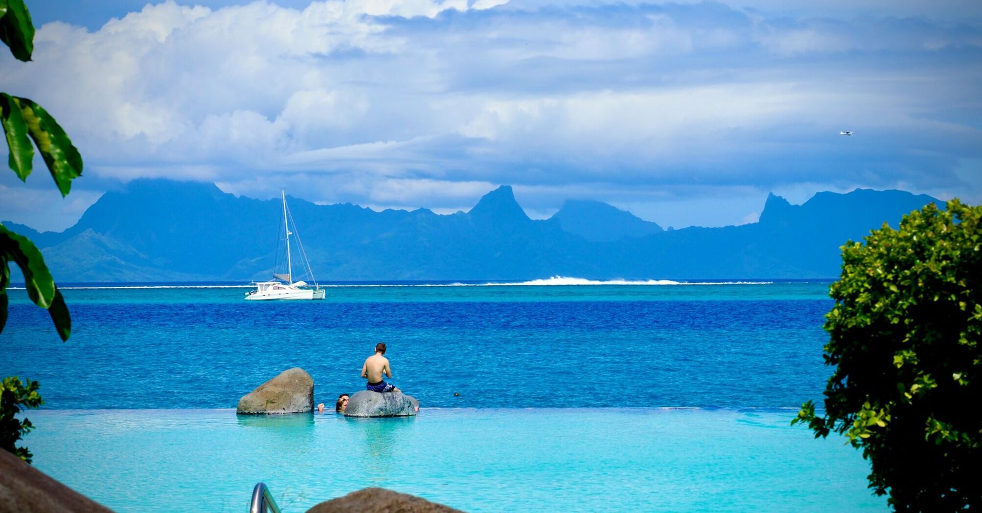 Yacht stop at Tahiti