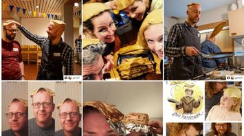 A fun tradition from the cartoon: There is a day of the year when the Dutch put pancakes on their heads