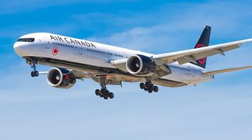 The Air Canada plane was forced to return to Heathrow due to smoke and deflated tires