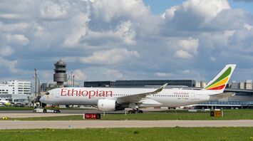 Ethiopian Airlines plane at the runway