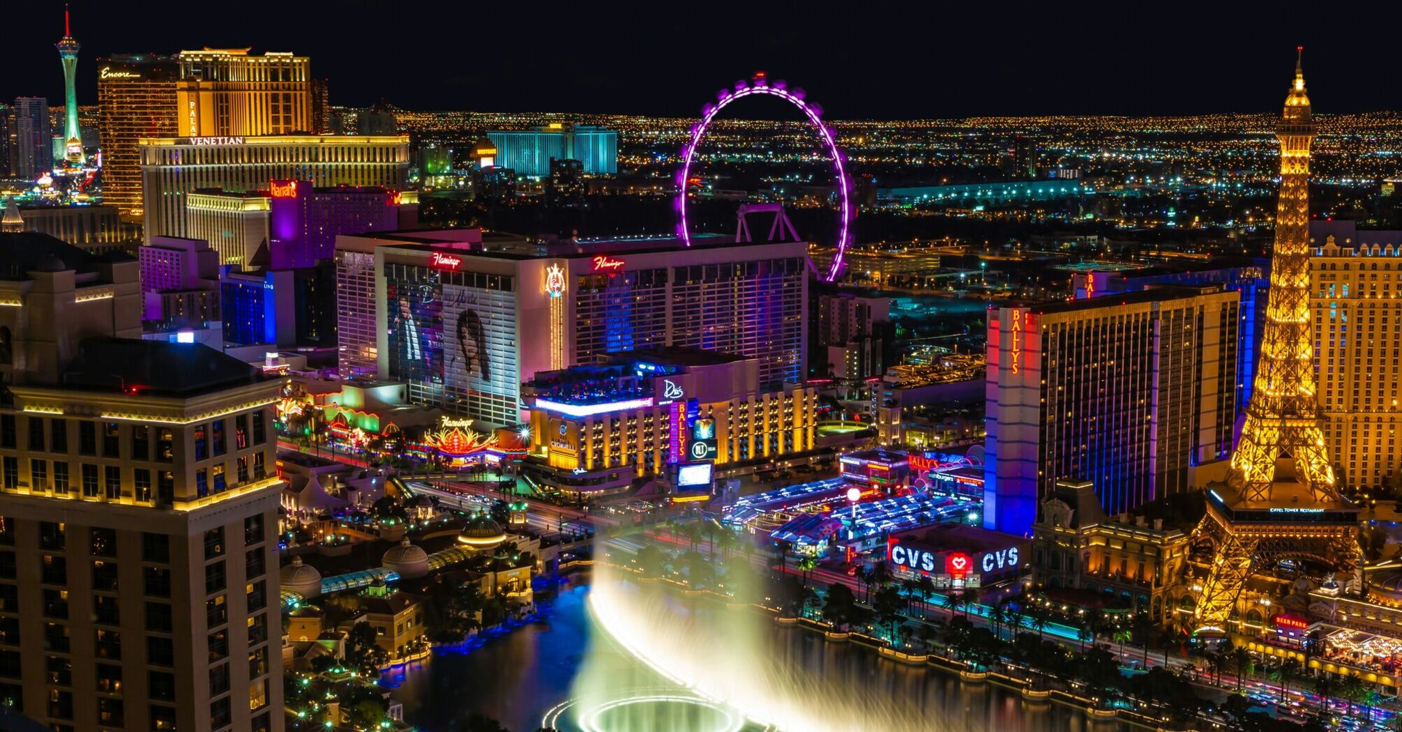 View of Las Vegas at night