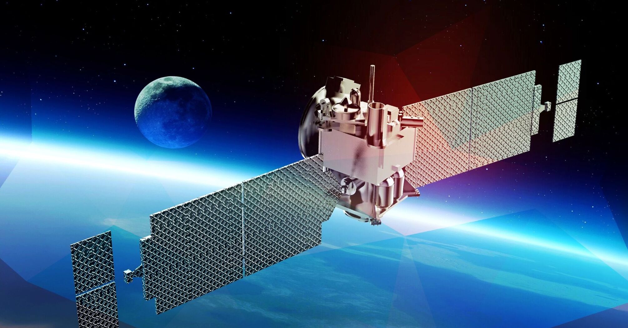Space satellite in near-Earth orbit