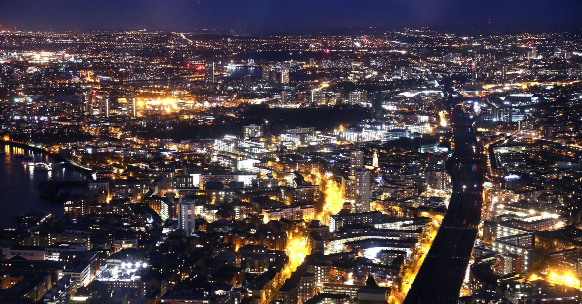 Night view of south London