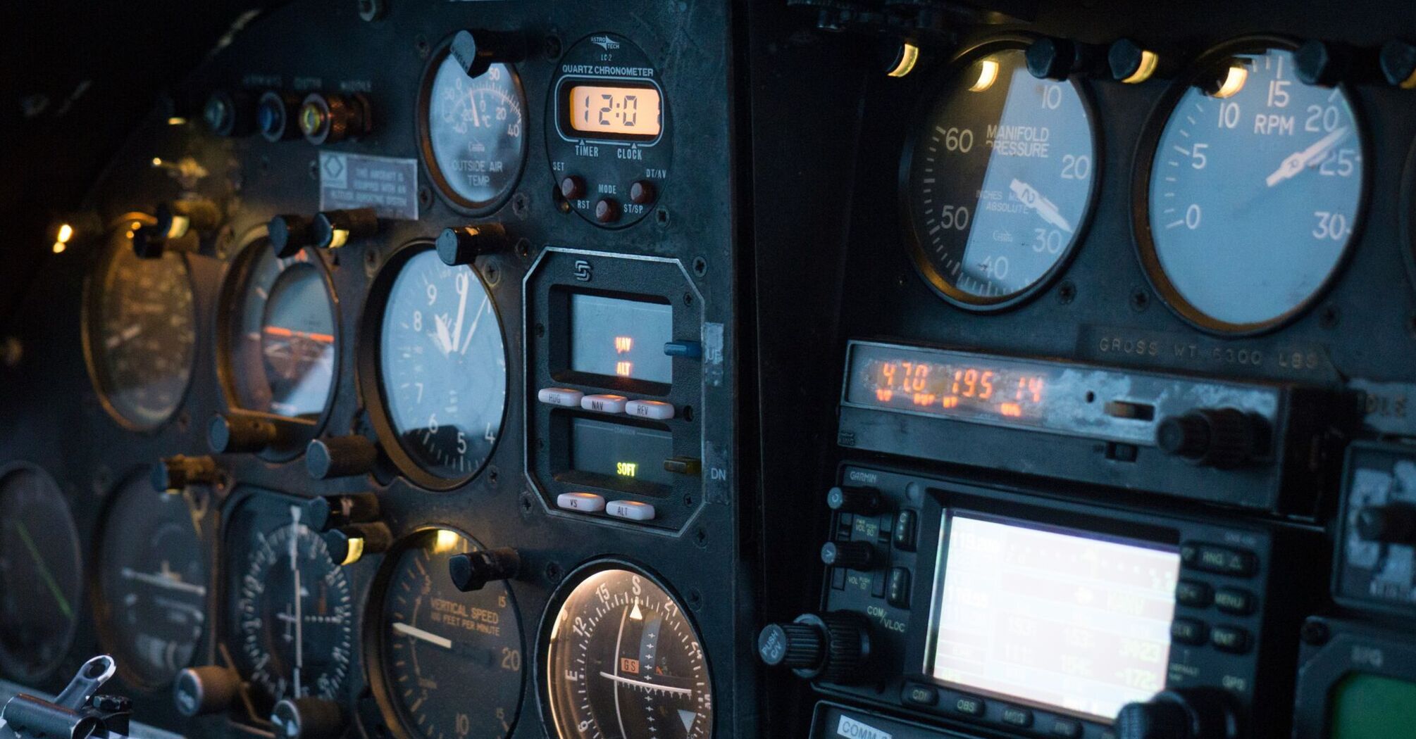 black instrument cluster panel