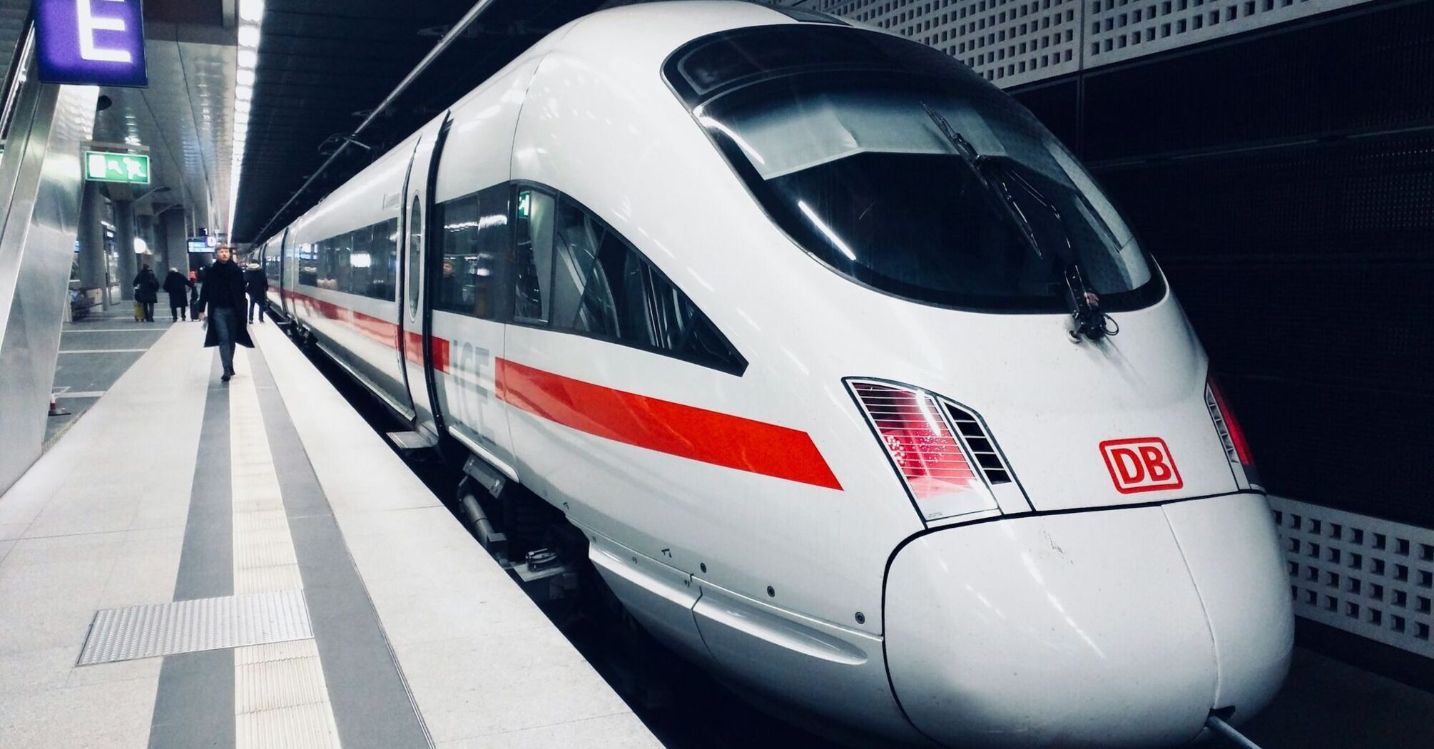 Modern high-speed train at a European station platform