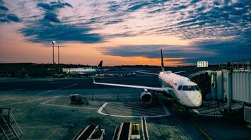 Airport in the evening