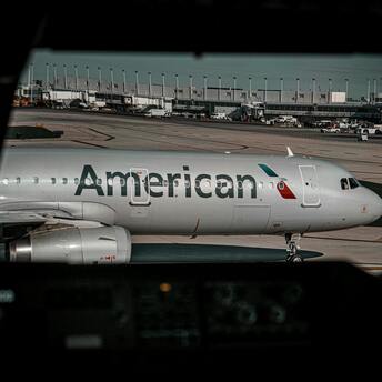 American Airlines aircraft taxiing at the airport