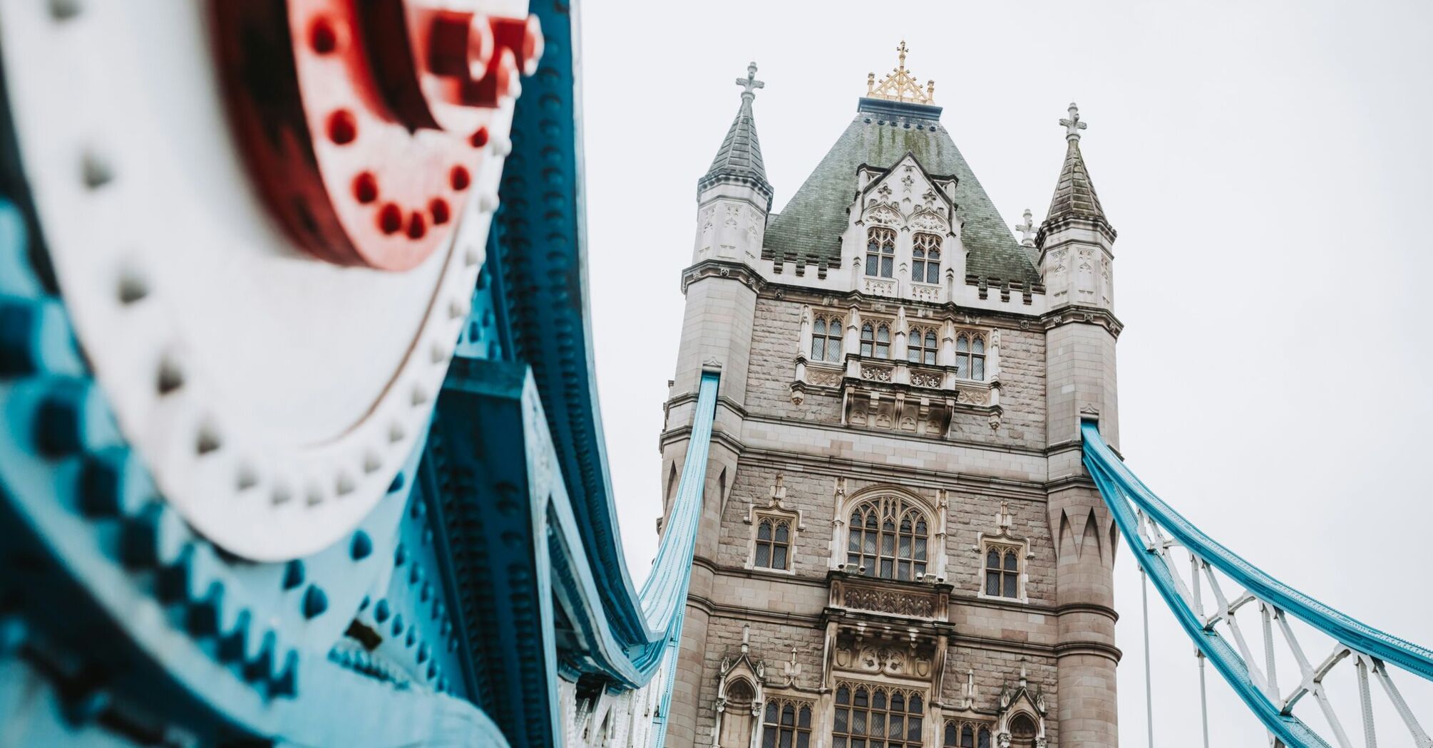 Close-up of London’s Tower Bridge architecture