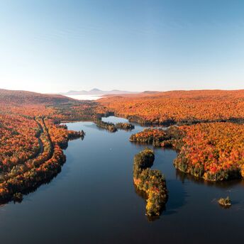 Fiery Lake, New England, USA