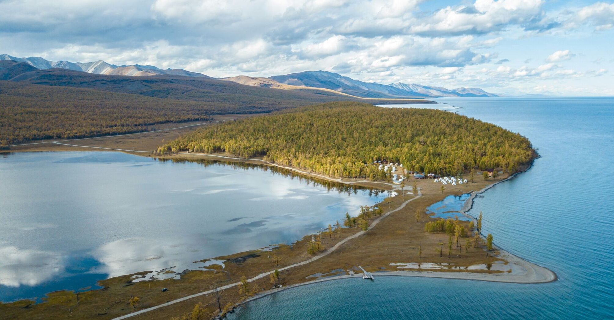 Snapped this shot flying over Khuvsgul lake in northern Mongolia.