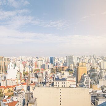Skyline of Sao Paulo, Brazil on a clear day