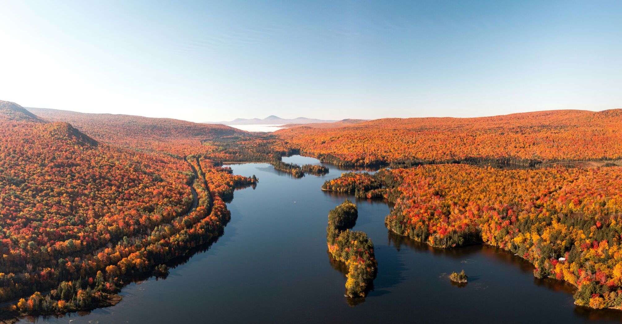 Fiery Lake, New England, USA