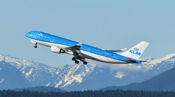 KLM A330 departing Vancouver