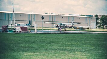 Planes at a small airport.