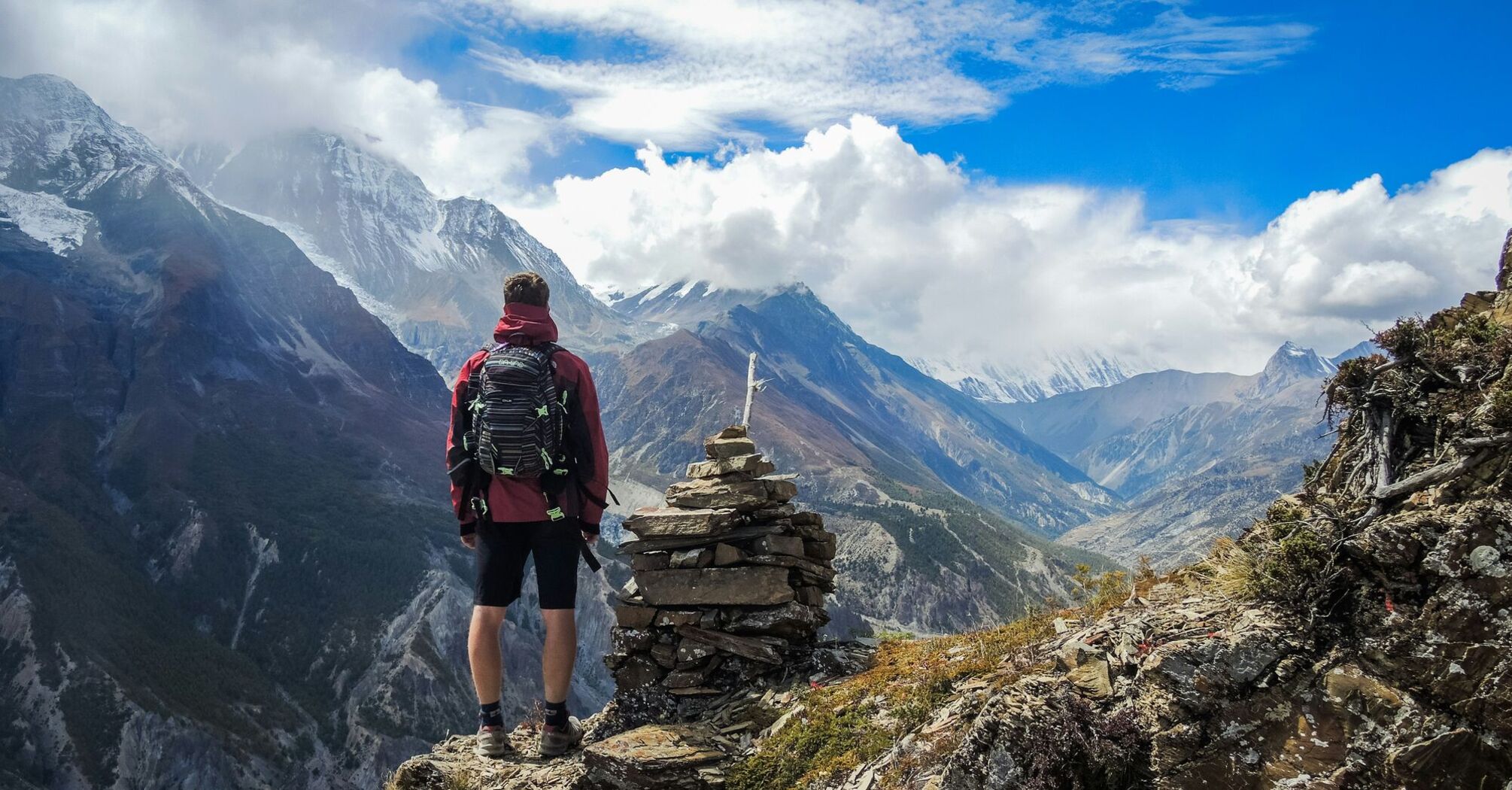 A day hike above Manang Valley in Nepal