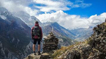 A day hike above Manang Valley in Nepal