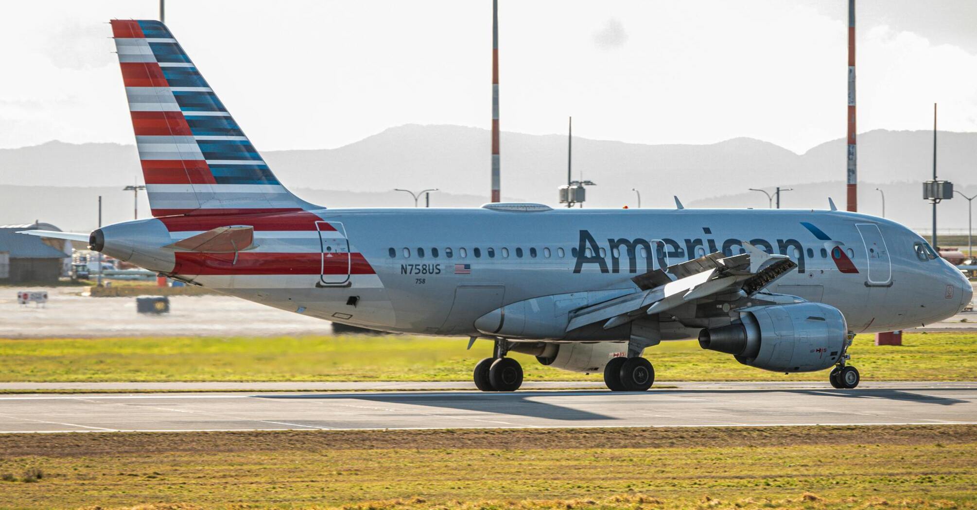 American Airlines plane on the runway