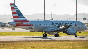 American Airlines plane on the runway