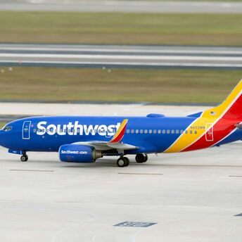 Southwest Airlines airplane parked on a runway