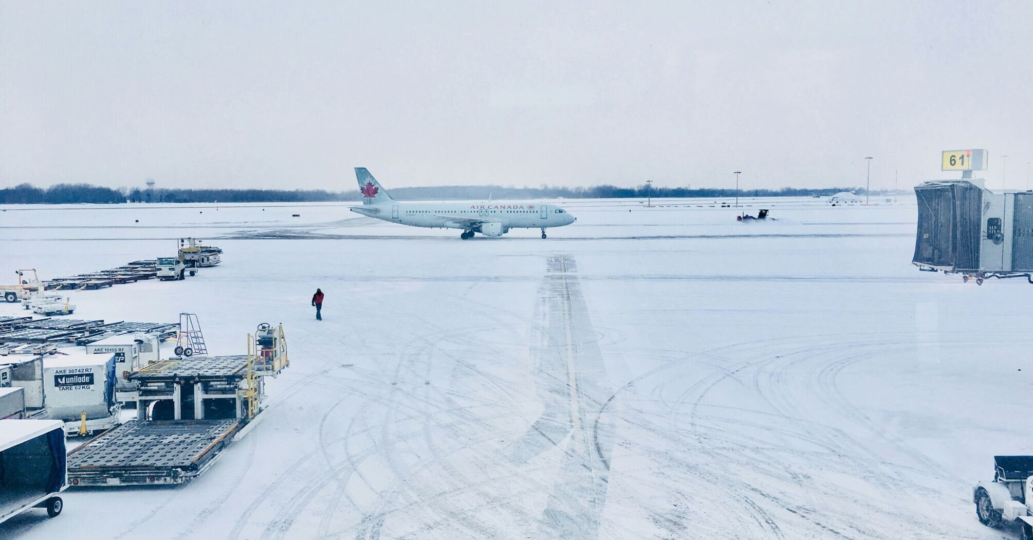 airport covered with the snow