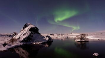 Iceland lake Northern Lights