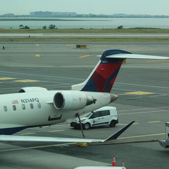 Delta aircraft on the tarmac at JFK Airport