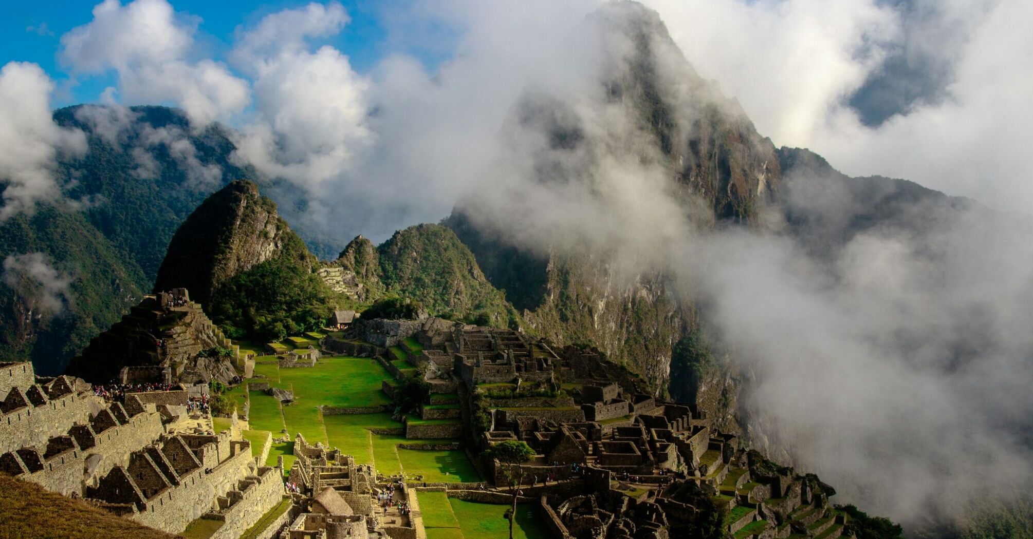 Machu Picchu Through Clouds