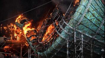 A large-scale fire broke out in Sweden's largest amusement park