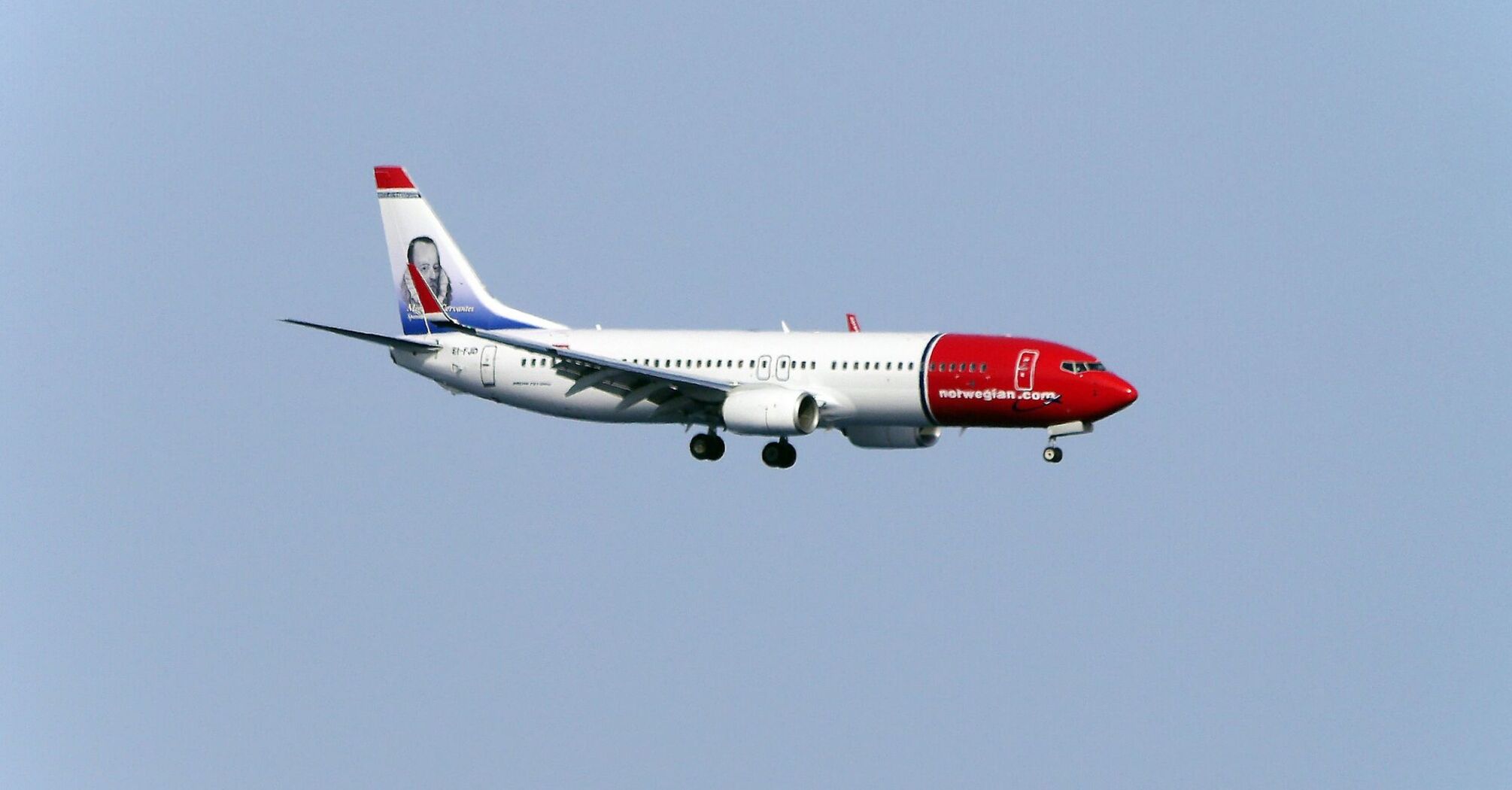 Norwegian Airline plane flying in the air