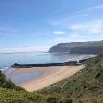 A cozy British beach where you can see dolphins