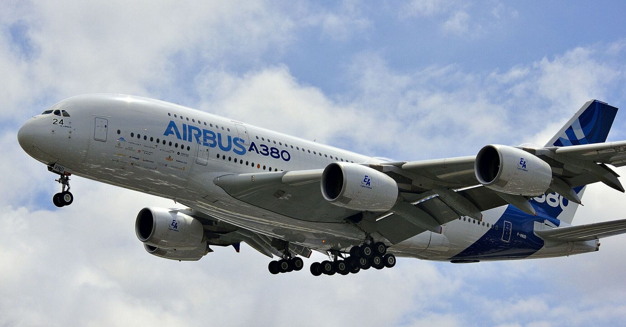 Airbus plane flying in the air