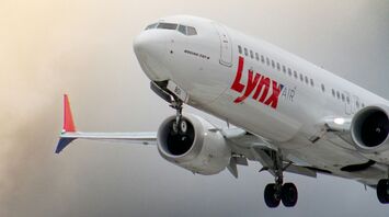 Lynx Air plane flying in the sky