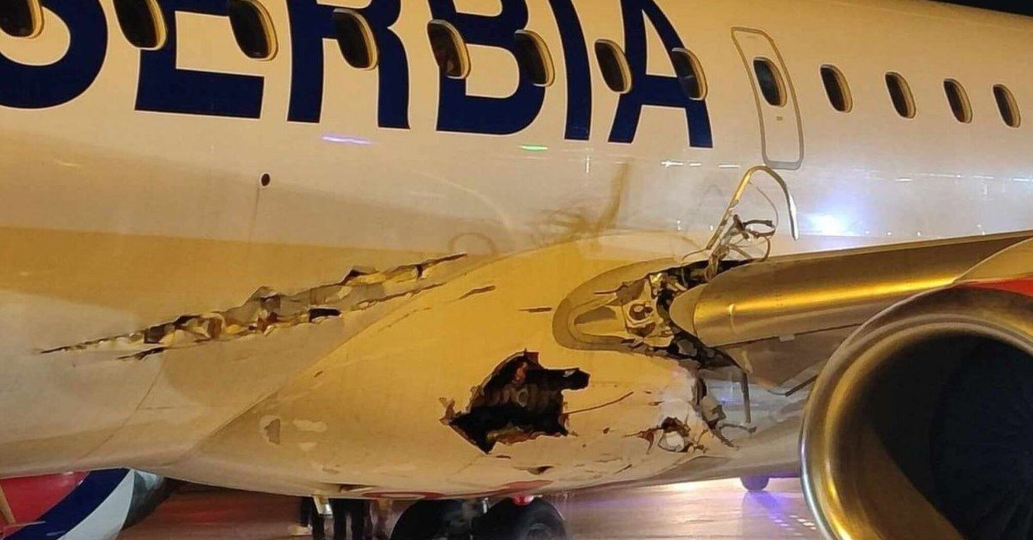 In Belgrade, the plane managed to take off with a hole in the fuselage