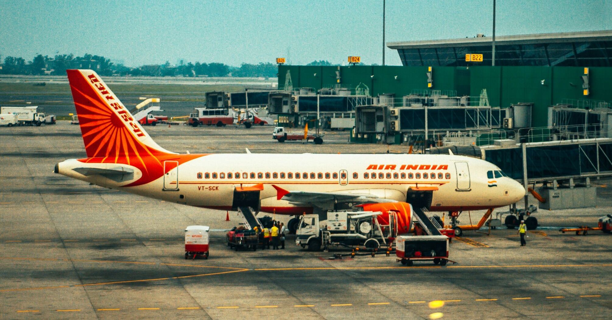 Grounded Airindia aircraft on an Delhi Airport