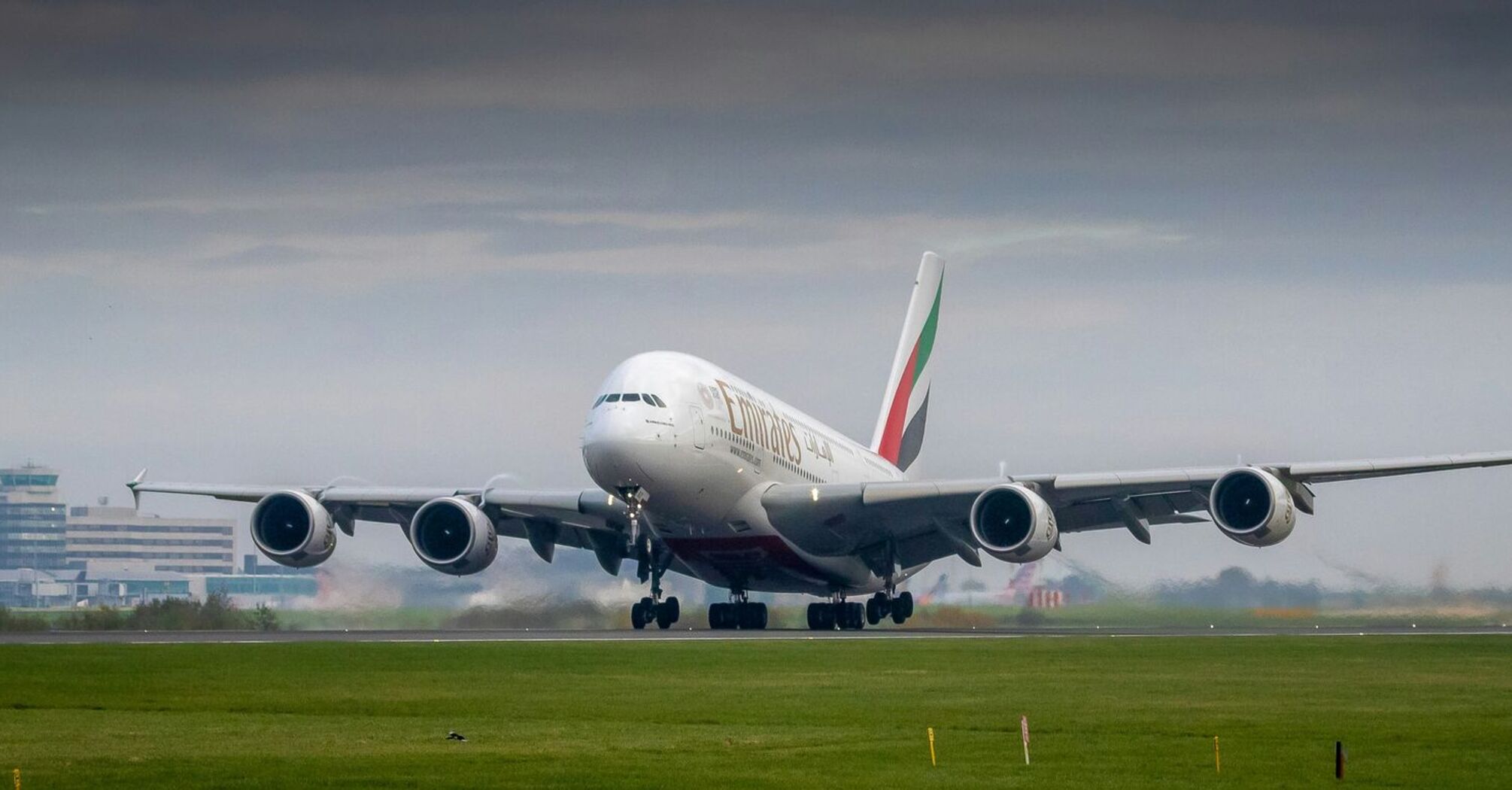 Emirates airjet on the runway