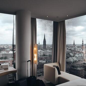 Stylish hotel room in Germany, Hamburg