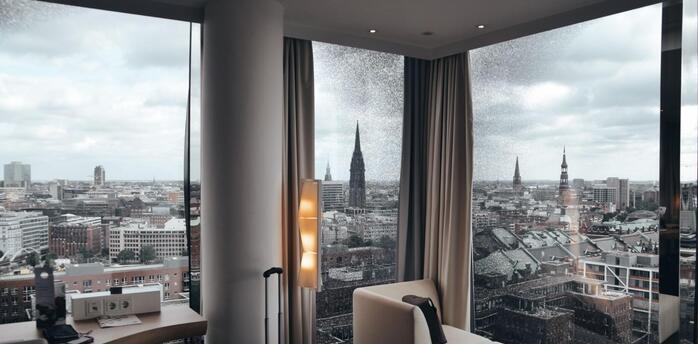 Stylish hotel room in Germany, Hamburg
