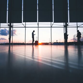 Sunset at the airport