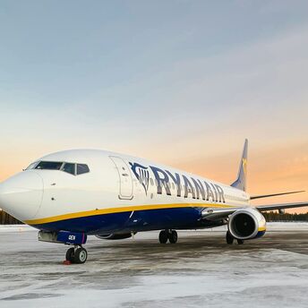 Ryanair's jet on the runway