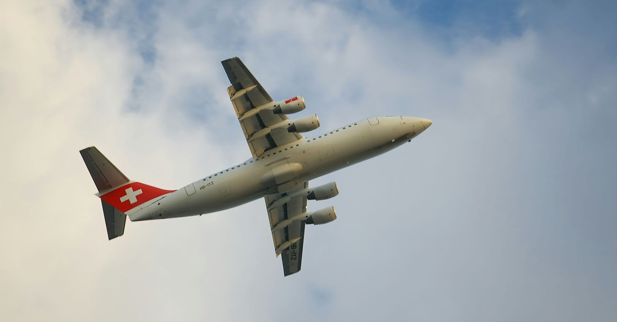 Swiss AirLines plane in the air